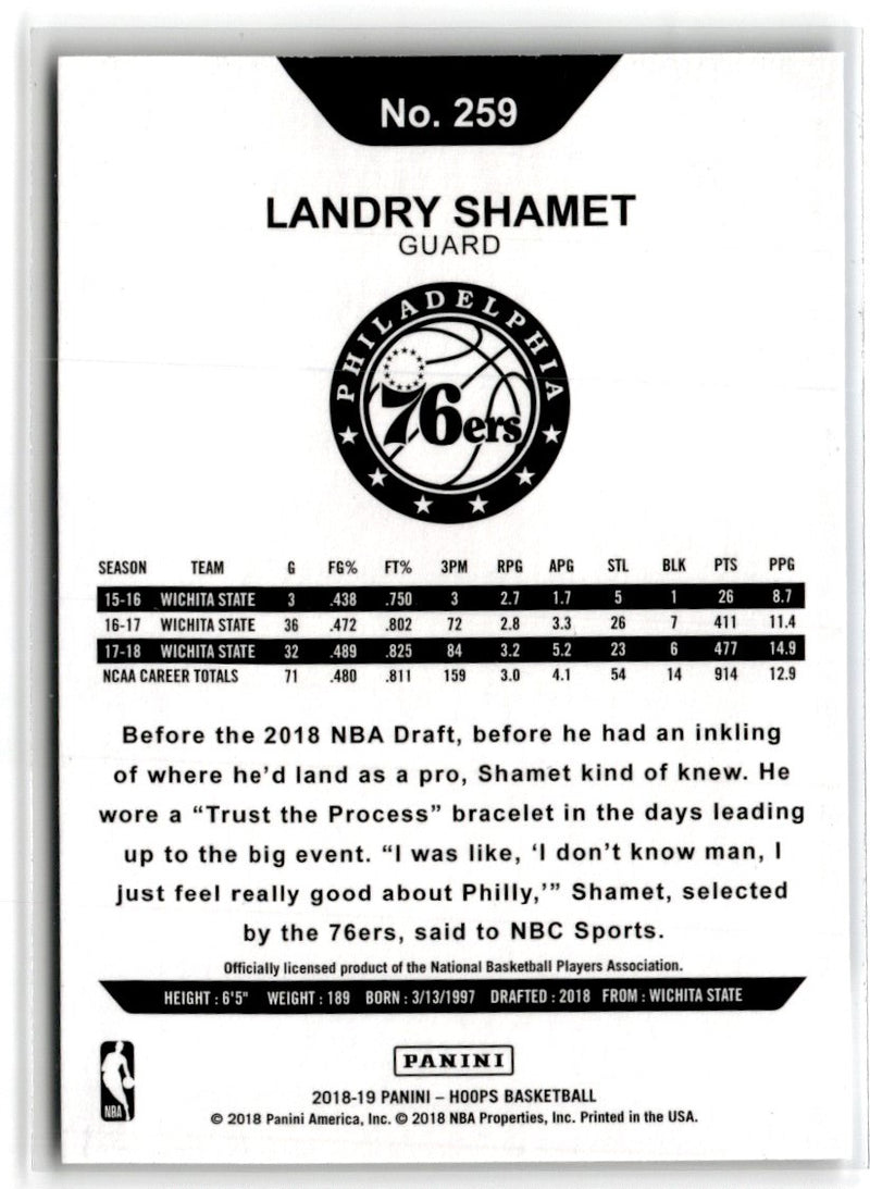 2018 Hoops Red Backs Landry Shamet