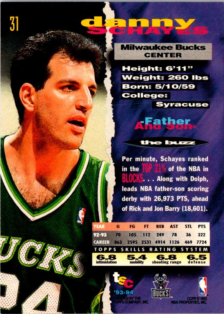 1993 Stadium Club Danny Schayes