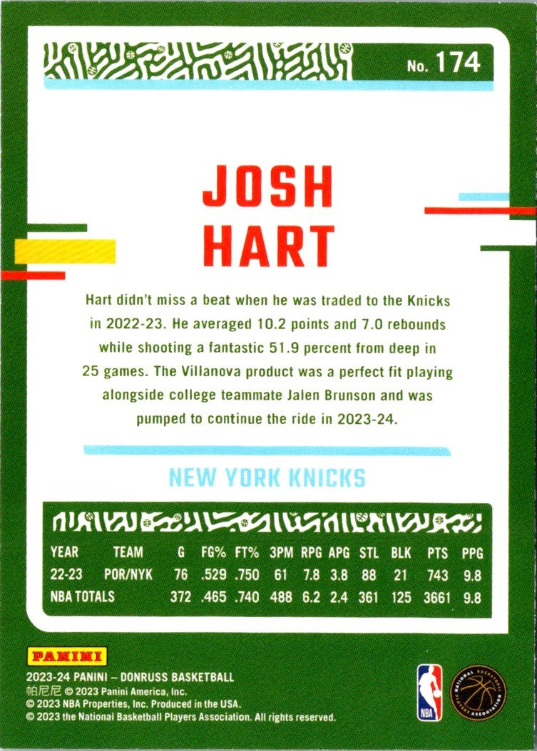 2023 Donruss Josh Hart