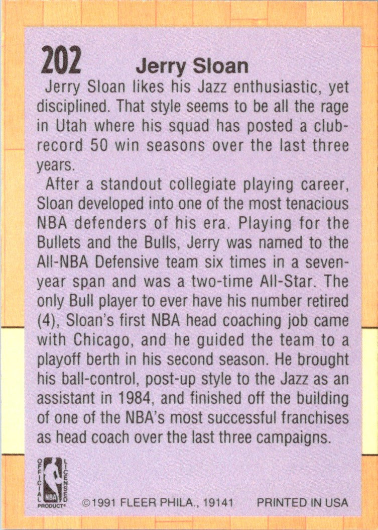 1991 Fleer Jerry Sloan