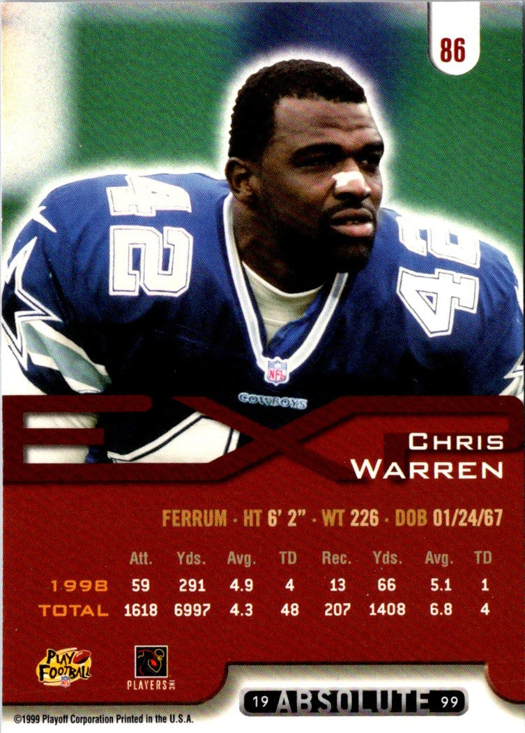 1999 Playoff Absolute EXP Chris Warren