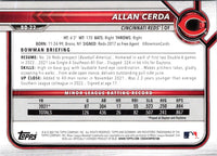 2022 Bowman Draft Baseball Allan Cerda #BD-22 Rookie