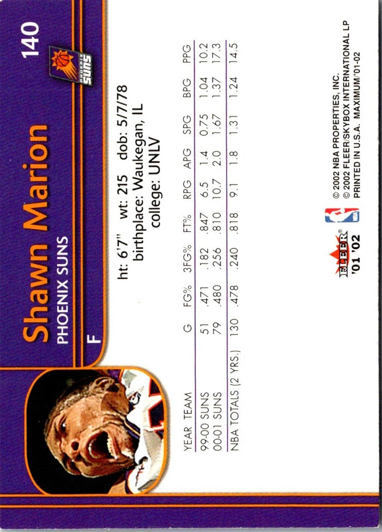 2001 Fleer Maximum Shawn Marion