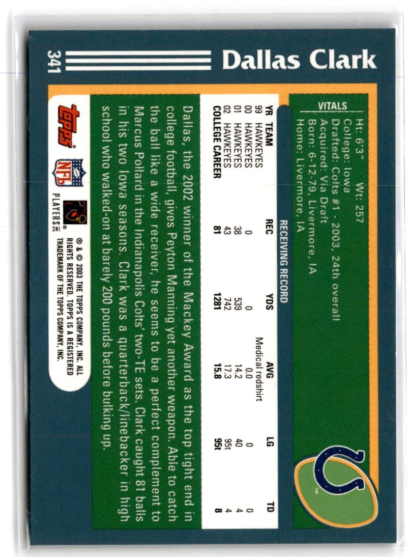 2003 Topps Dallas Clark