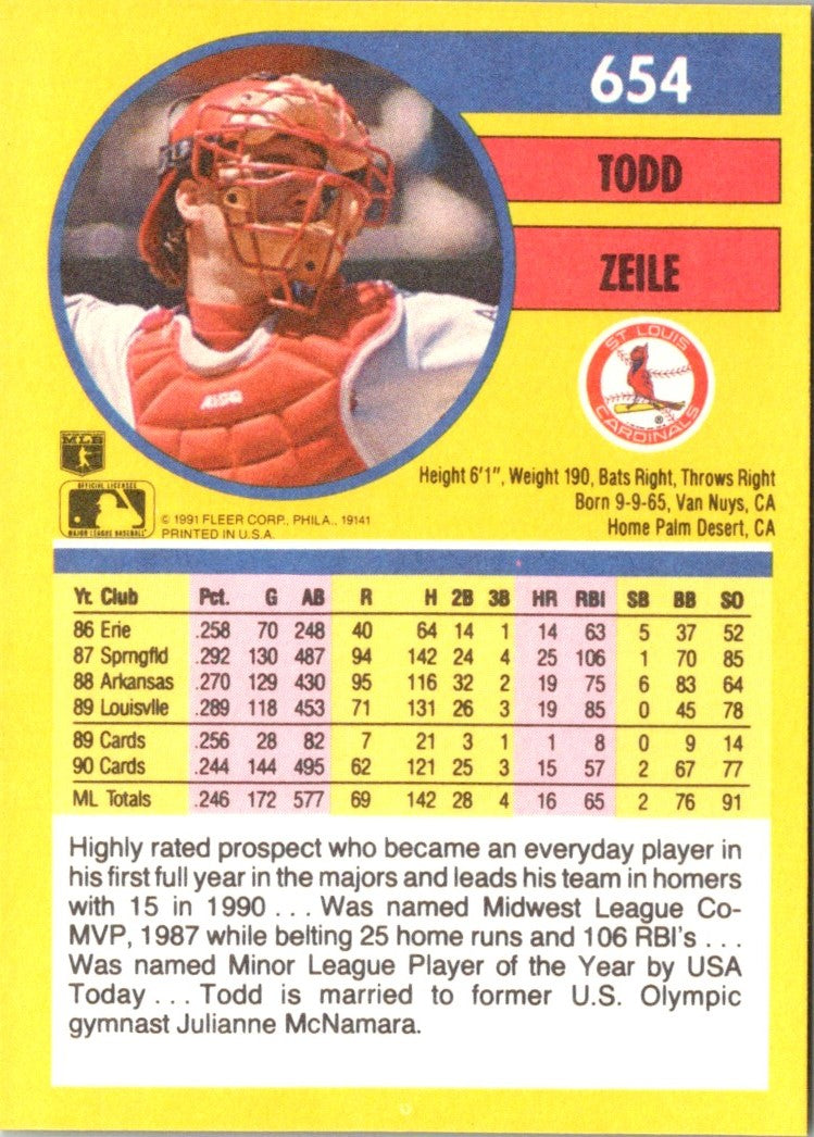 1991 Fleer Todd Zeile