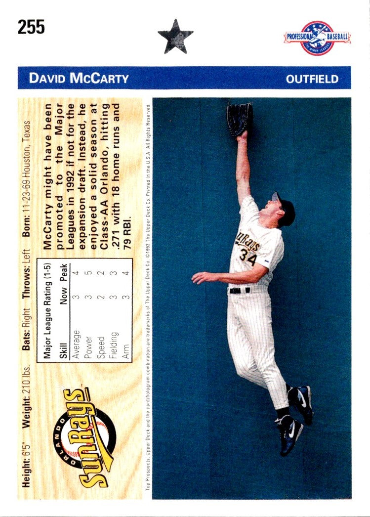 1992 Upper Deck Minors David McCarty