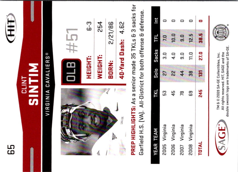 2009 SAGE HIT Clint Sintim
