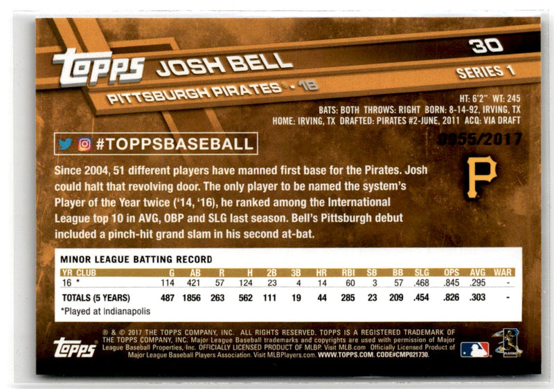 2017 Topps Update Series 1 and 2 Variations Josh Bell