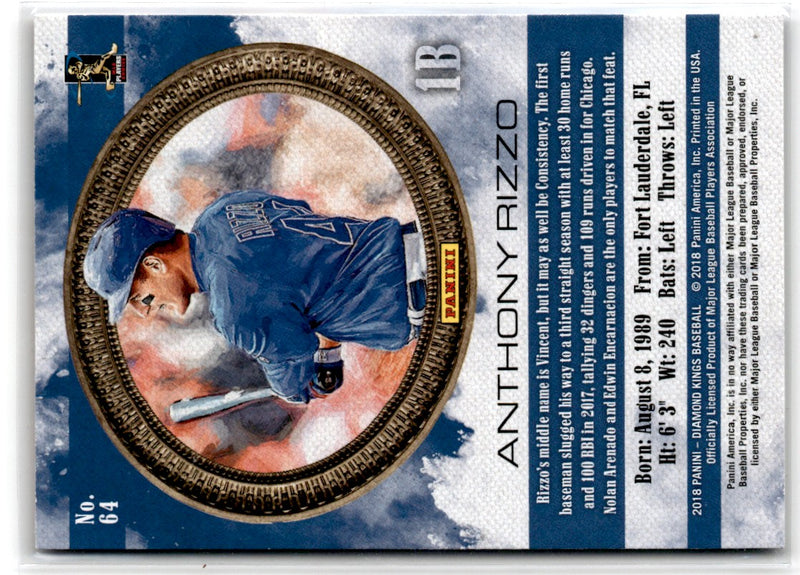 2018 Panini Diamond Kings Blue Frame Anthony Rizzo