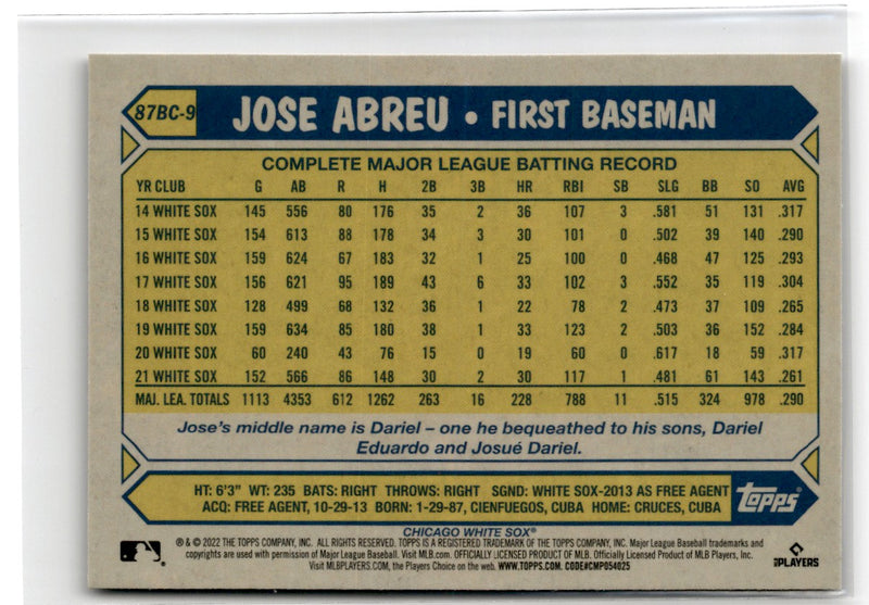 2022 Topps Chrome Jose Abreu