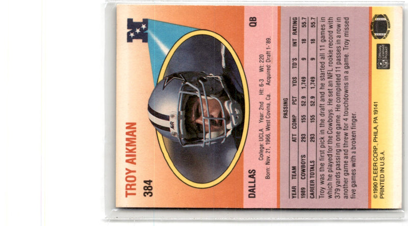 1990 Fleer Troy Aikman