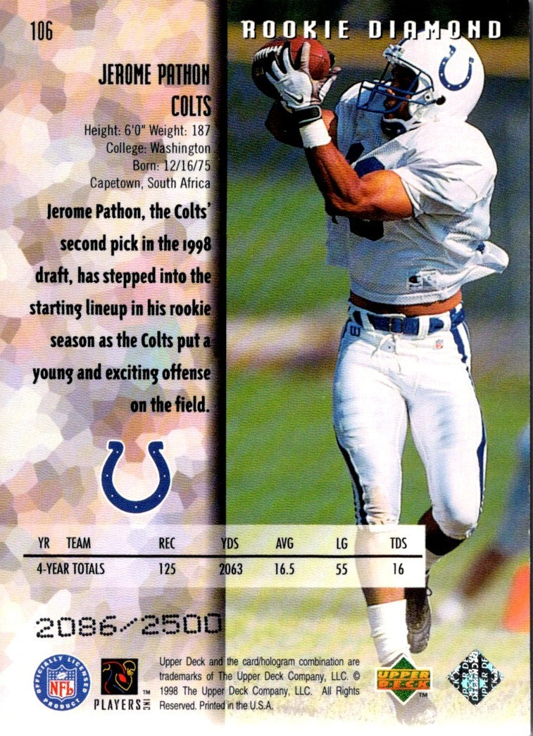 1998 Upper Deck Black Diamond Rookie Edition Jerome Pathon