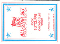 1985 Topps Glossy Send-Ins Rick Sutcliffe #9