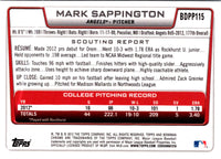 2012 Bowman Draft Picks & Prospects Mark Sappington #BDPP115