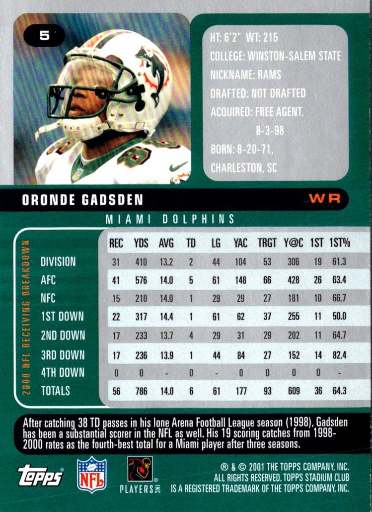 2001 Stadium Club Oronde Gadsden