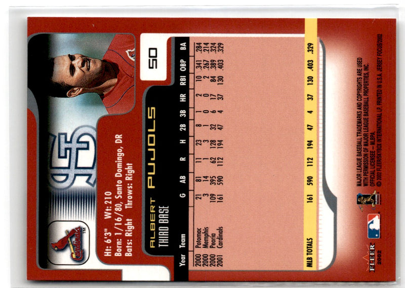 2002 Fleer Focus JE Albert Pujols