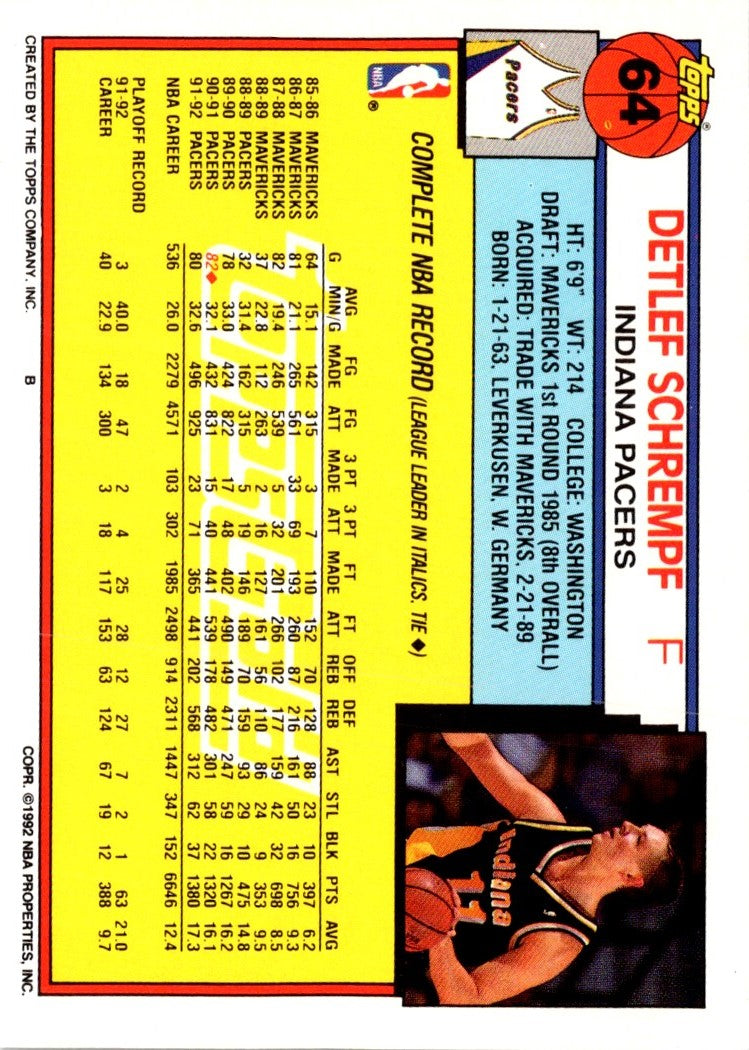 1992 Topps Gold Detlef Schrempf