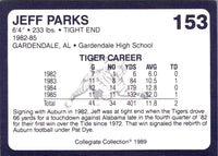 1989 Collegiate Collection Auburn Coke 580 Jeff Parks #153