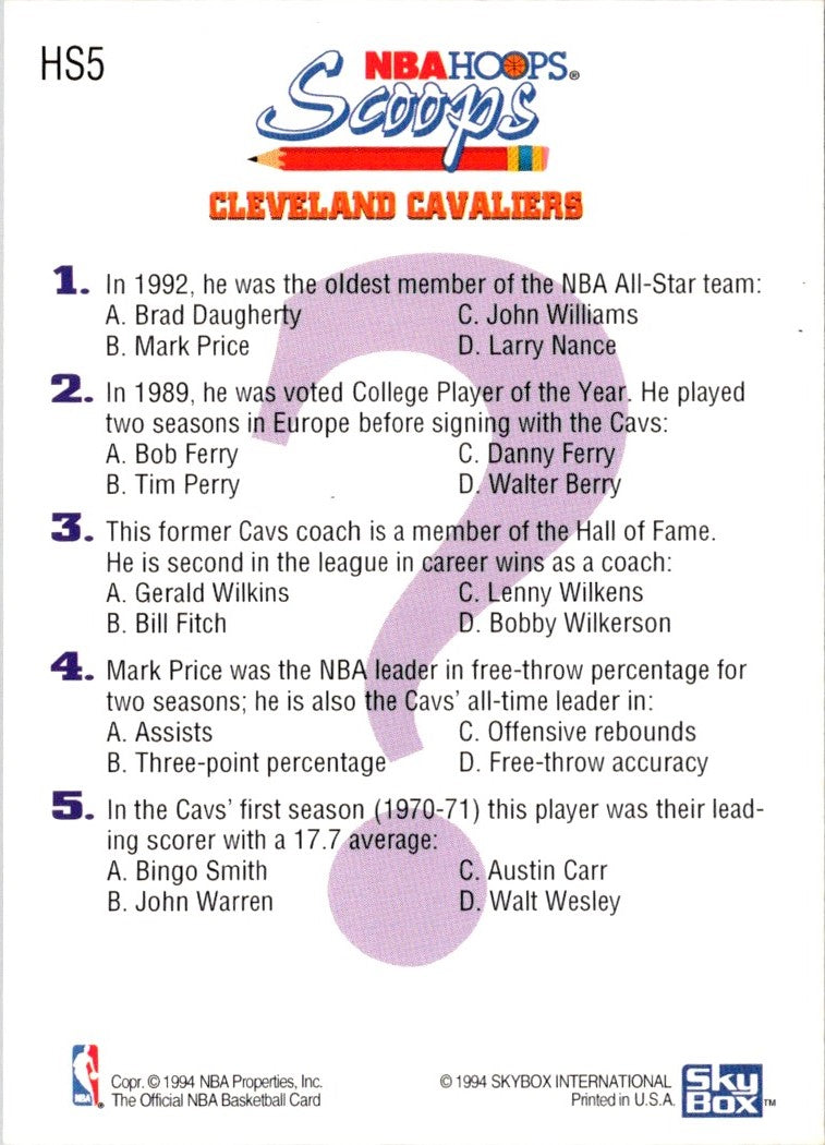 1993 Hoops Scoops Larry Nance