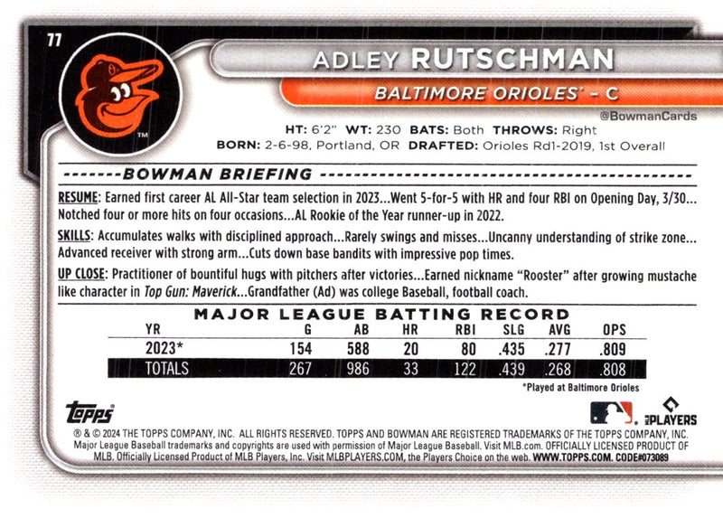 2023 Bowman Prospects Adley Rutschman