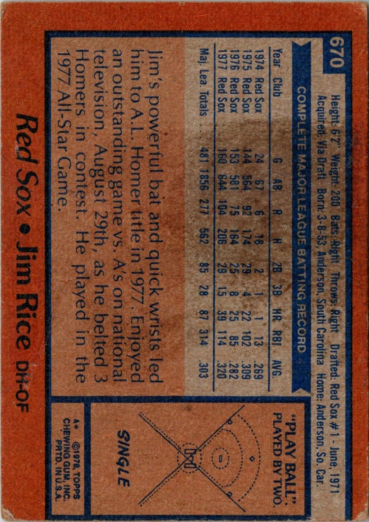 1978 O-Pee-Chee Jim Rice