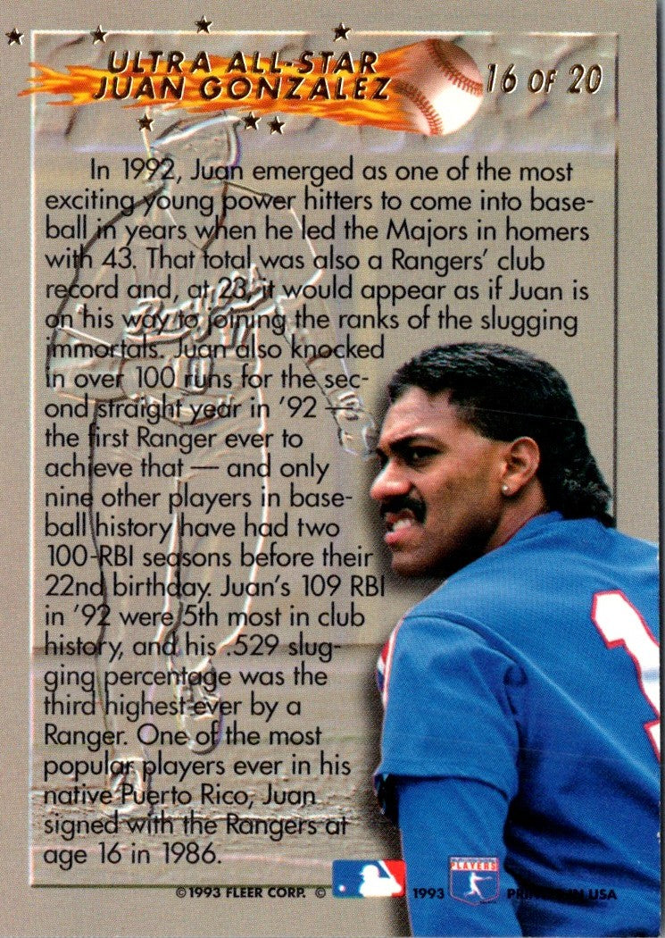 1993 All-Stars Juan Gonzalez