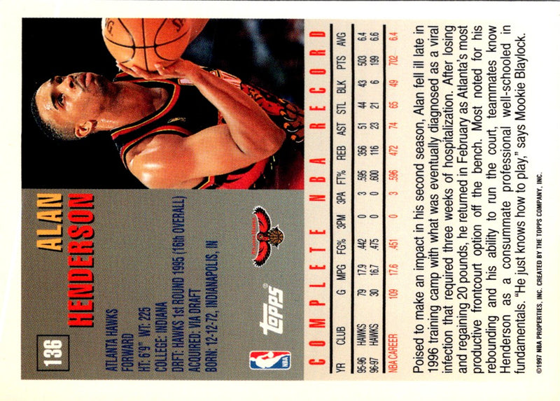1997 Topps Alan Henderson