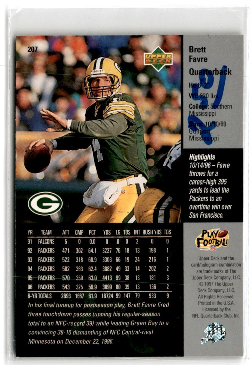 1997 Upper Deck Game Dated Moment Foils Brett Favre