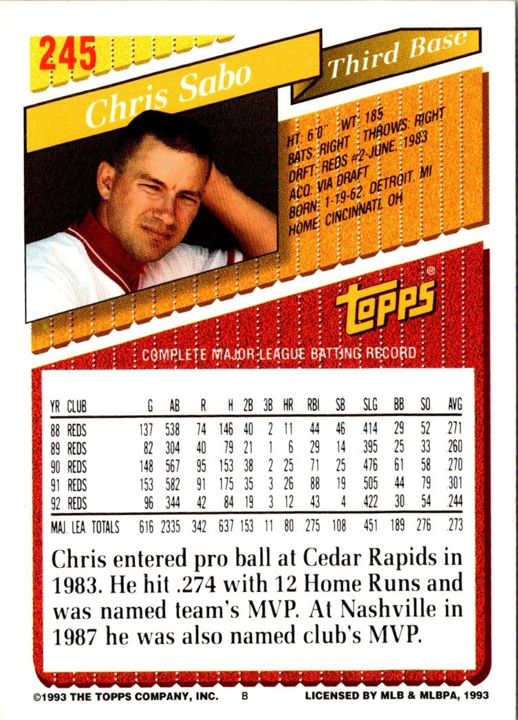 1993 Topps Chris Sabo