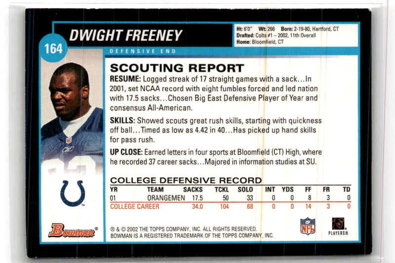 2002 Bowman Dwight Freeney