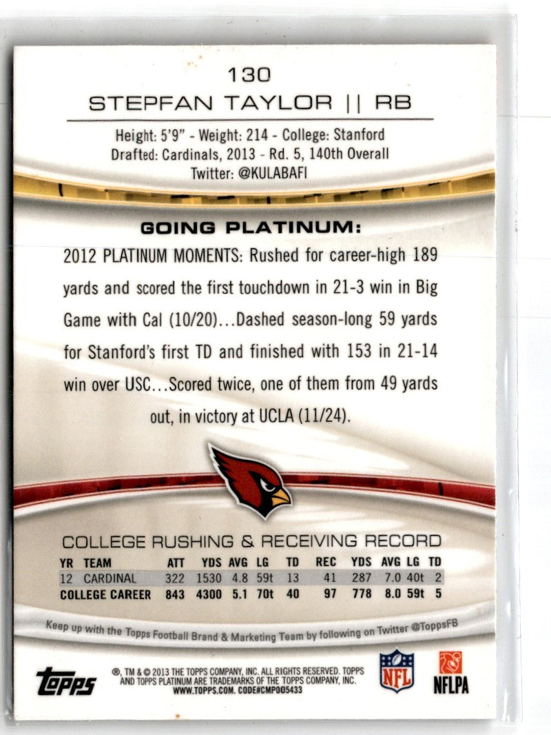 2013 Topps Platinum Stepfan Taylor