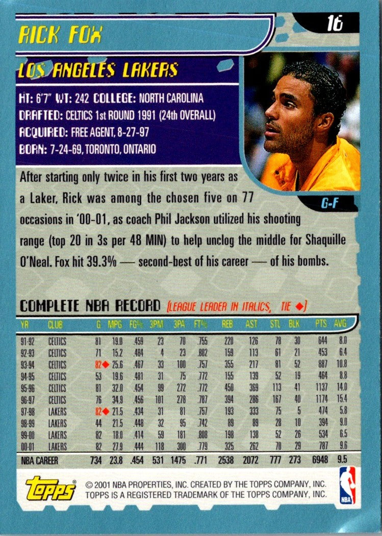 2001 Topps Rick Fox