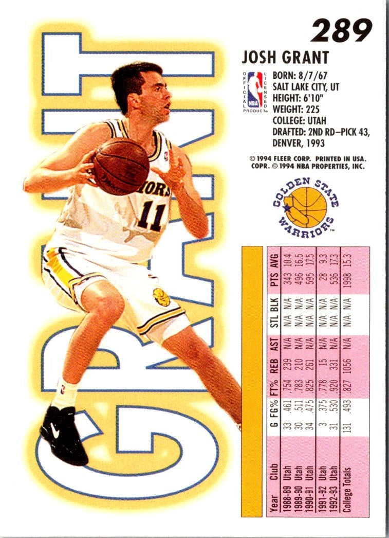 1993 Fleer Josh Grant