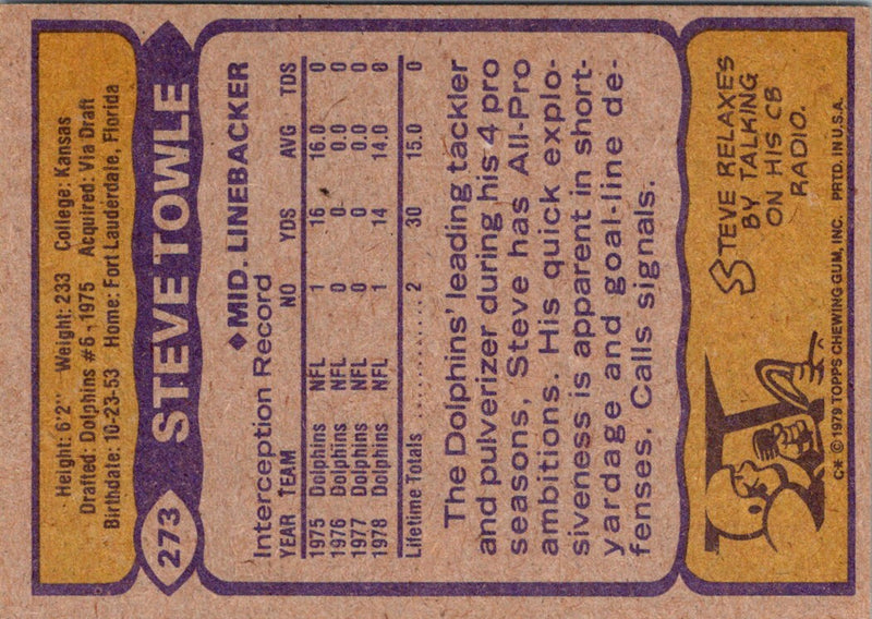 1979 Topps Steve Towle