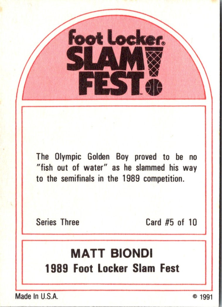 1991 Foot Locker Slam Fest Matt Biondi