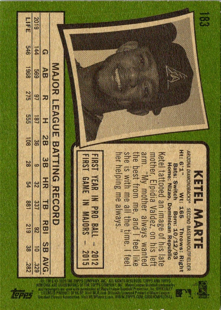 2020 Topps Heritage Ketel Marte