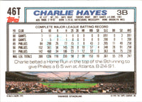 1992 Topps Traded Charlie Hayes #46T