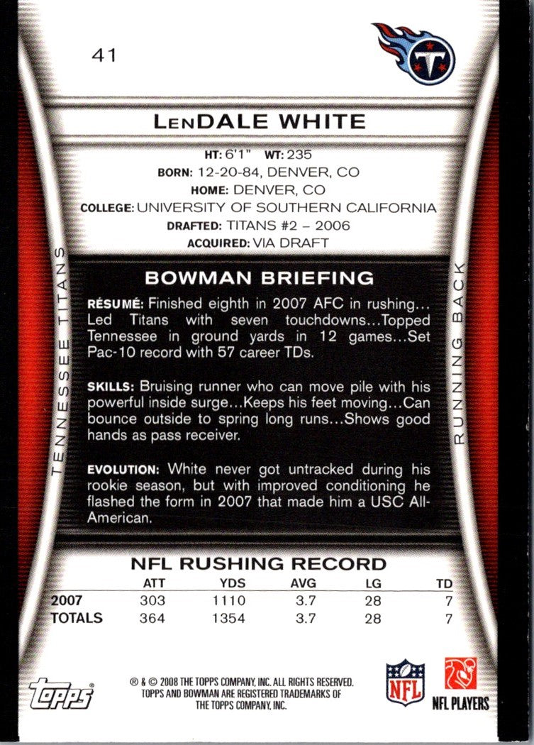 2008 Bowman LenDale White