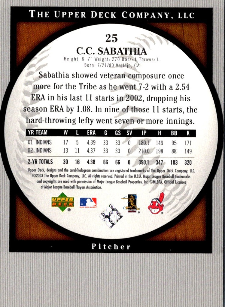 2003 Upper Deck Standing O! CC Sabathia