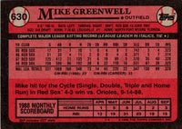 1989 Topps Mike Greenwell #630