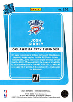 2021 Donruss Rated Rookies Josh Giddey #202