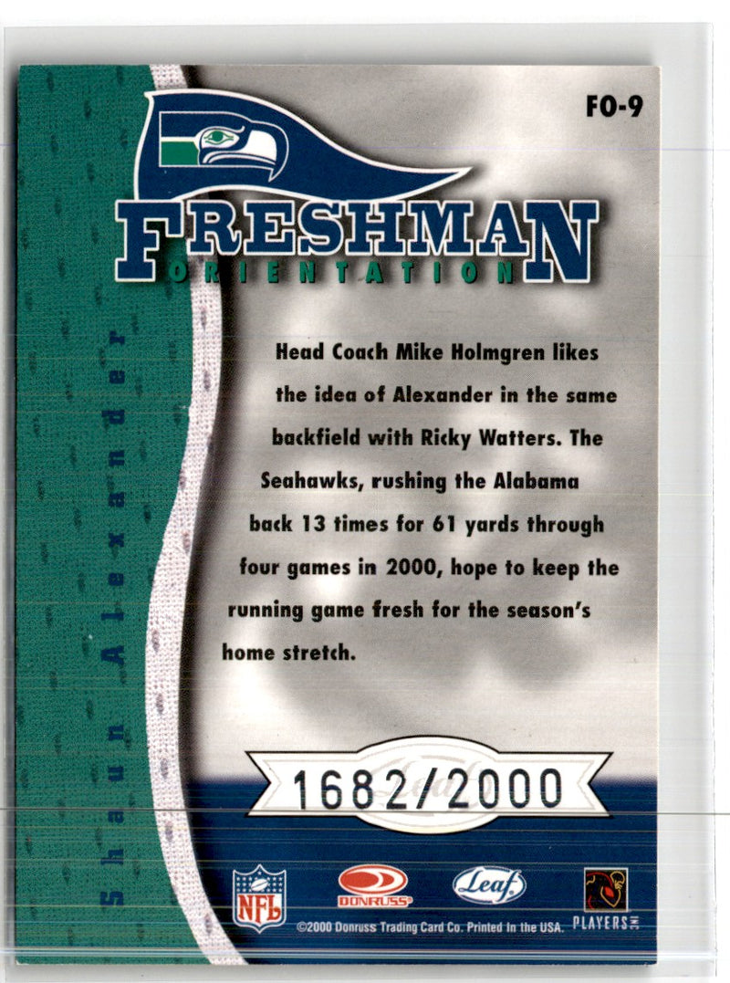 2000 Leaf Rookies & Stars Freshman Orientation Shaun Alexander