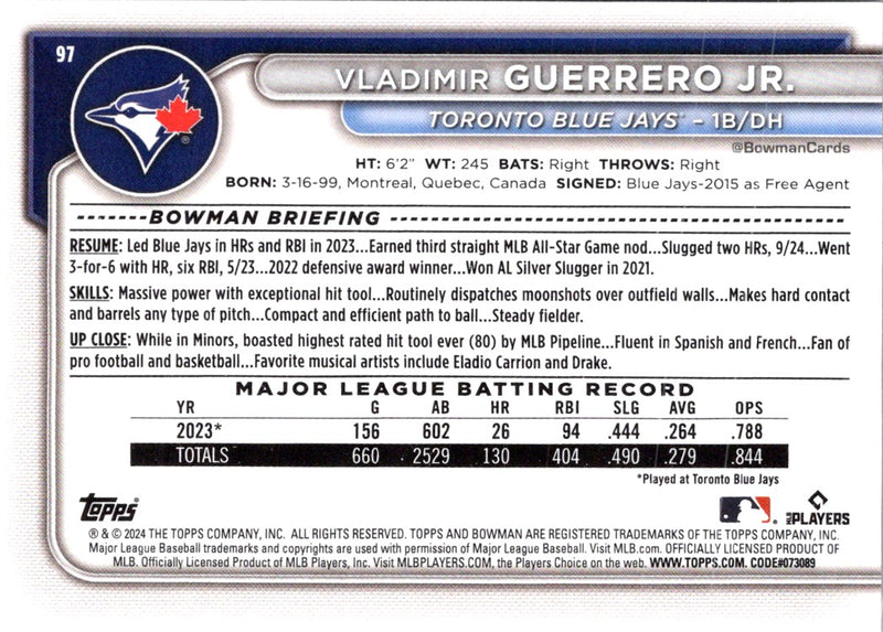 2024 Bowman Vladimir Guerrero Jr.