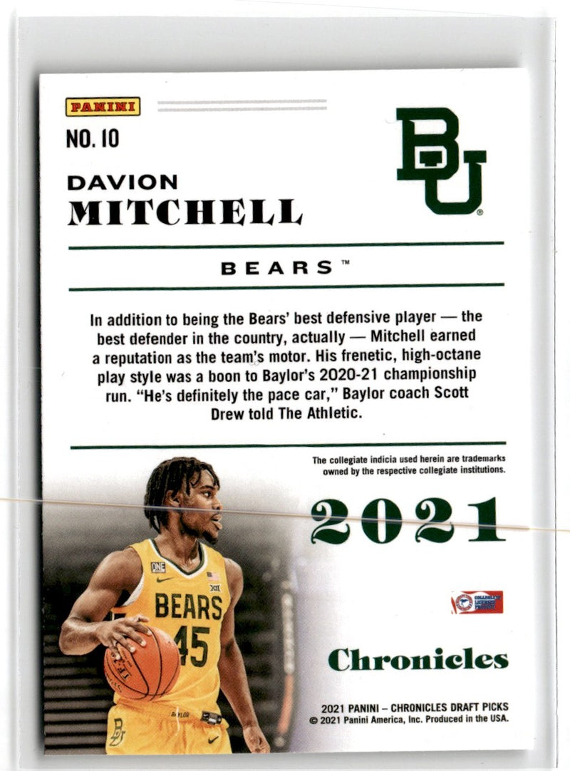 2021 Panini Chronicles Draft Picks Davion Mitchell