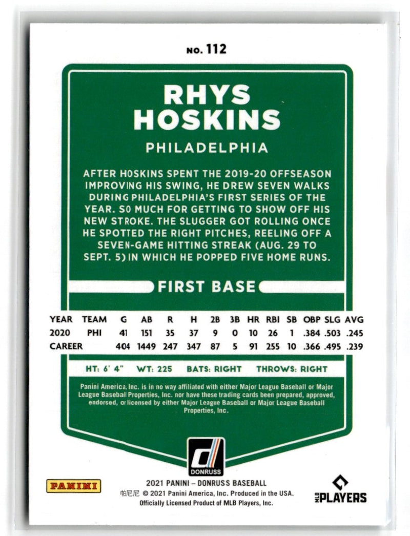 2021 Donruss Rhys Hoskins