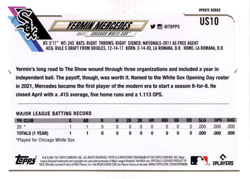 2021 Topps Update Yermin Mercedes