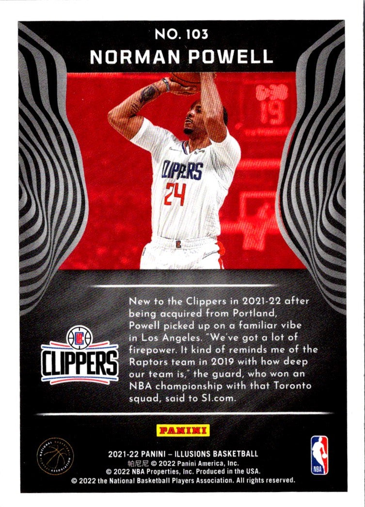 2021 Panini Illusions Norman Powell