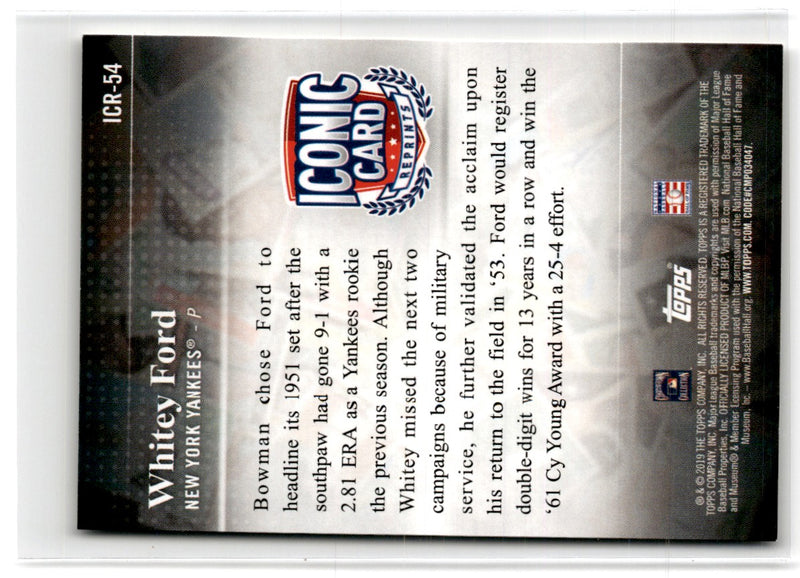 2019 Topps Iconic Card Reprints Whitey Ford