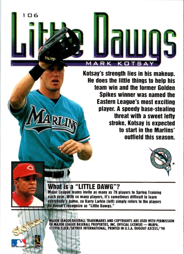 1998 SkyBox Dugout Axcess Mark Kotsay