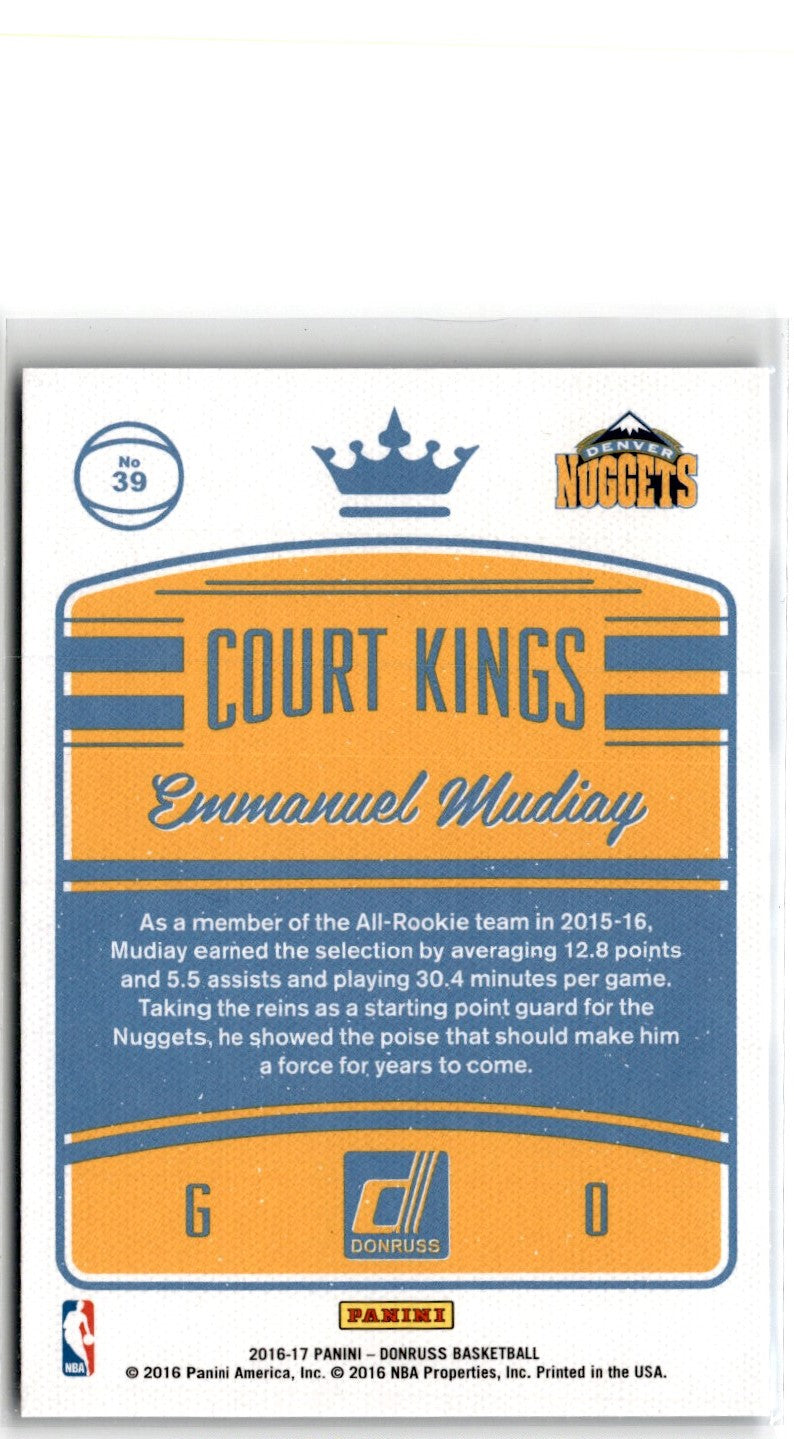 2016 Donruss Court Kings Emmanuel Mudiay